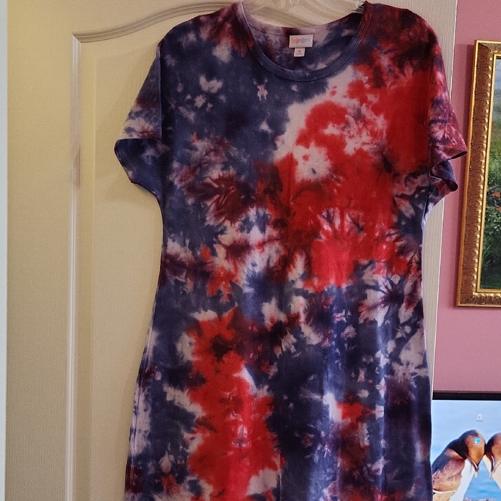 LuLaRoe Red White And Blue Tie-Dye Maria